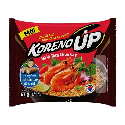 Mì Koreno Up vị tôm chua cay 67g (T24) (gói)