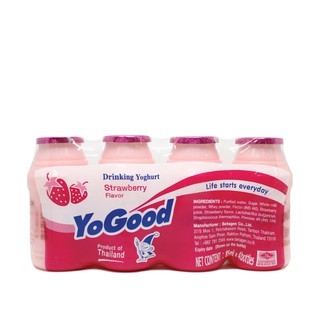 Sữa chua uống tiệt trùng Yogood 85 ml - hương Dâu (lốc 4 chai)