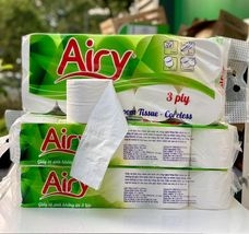 Giấy vệ sinh Airy 10 cuộn 3 lớp không lõi (bịch)