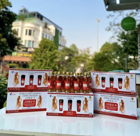 Nước hồng sâm nguyên củ ( hộp 10 chai x 120ml) - QUÀ BIẾU TẾT