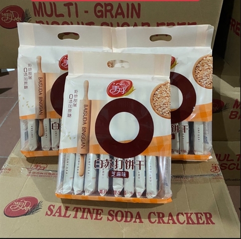 Bánh quy soda trắng - vị mè 388gr (Túi)
