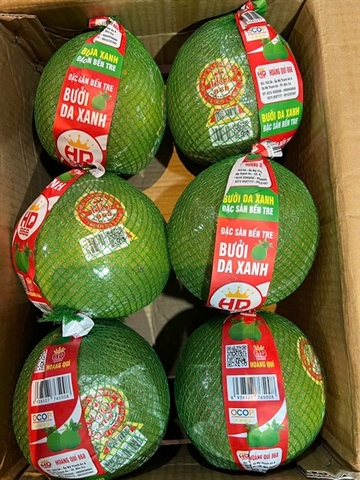 Bưởi da xanh Bến Tre quả 1 - 1,2kg (quả)