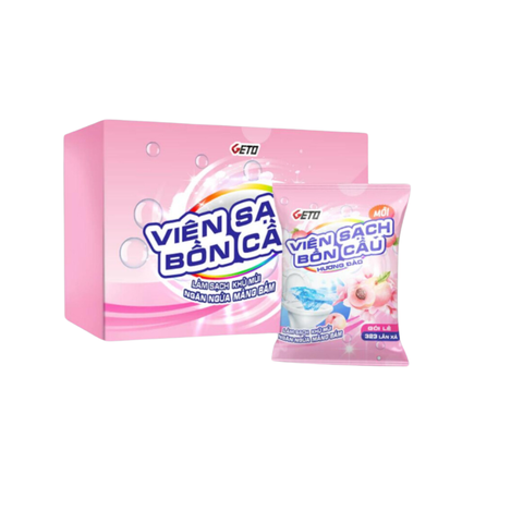 Hộp 4 Viên thả bồn cầu làm sạch kháng khuẩn Geto hương đào (hộp)