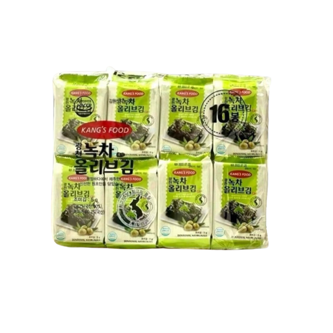 Rong biển ăn liền vị oliu trà xanh Hàn Quốc 16x5gr T10 (Lốc)