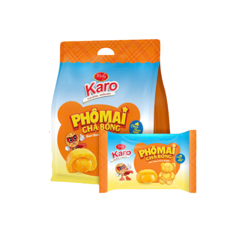 Bánh chà bông Karo hình gấu nhân fomai trứng 48g (2 bánh) (gói)