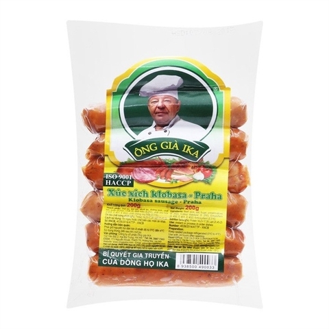 Xúc xích Klobasa Praha ông già IKA gói 200G (gói)