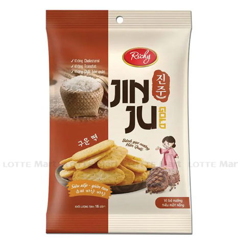 Bánh Gạo Jinju Vị Bò Tiêu 134.4g (T20) (gói)