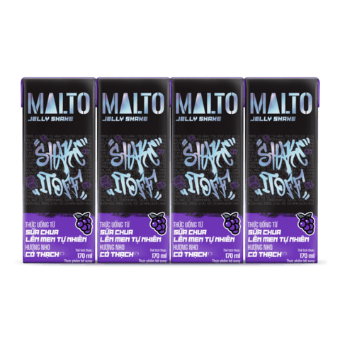 Sữa chua lên men Malto thạch vị nho (170ml*4)