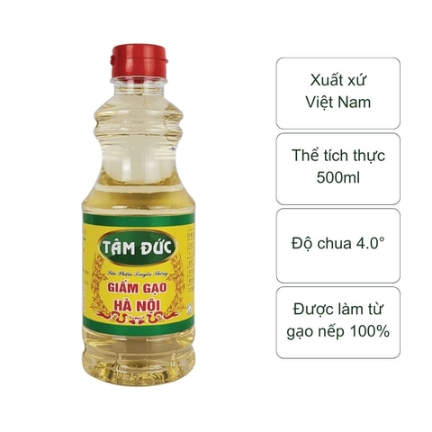 Giấm gạo bông lúa Tâm Đức (chai 500Ml)