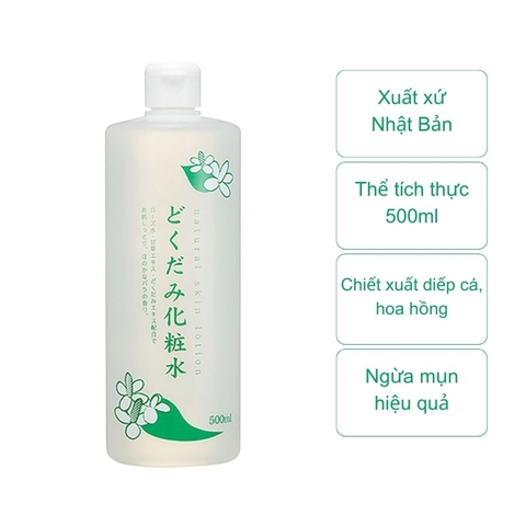 Nước dưỡng da chiết xuất hoa hồng, diếp cá Nhật Bản (chai 500ml)