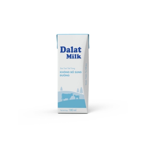 Sữa tươi tiệt trùng không đường Dalatmilk 180ml (Lốc 4 hộp)