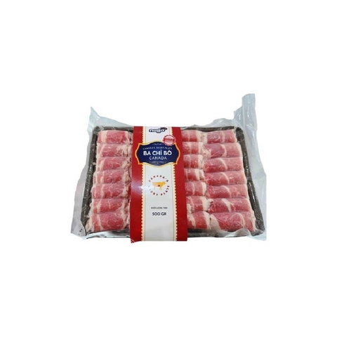 Ba chỉ bò cuộn Canada (khay 500gr)