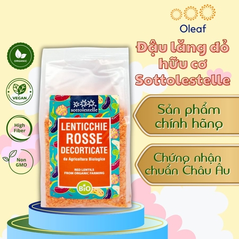 Đậu Lăng Đỏ Hữu Cơ Sottolestelle - Nhập Khẩu Chính Ngạch Từ Ý - OLEAF Hạt Hữu Cơ