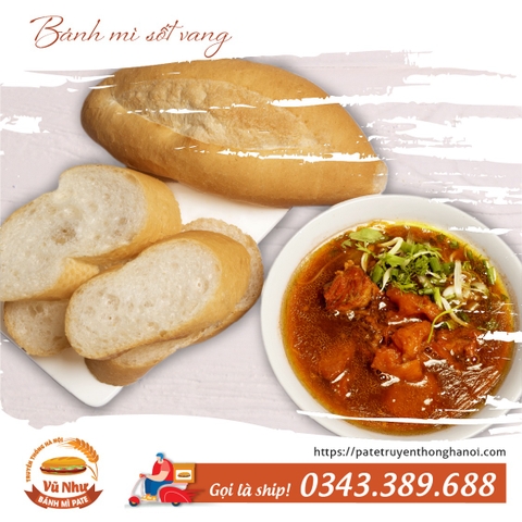 Set 3 suất bánh mì sốt vang