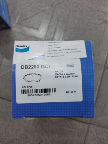 Má phanh trước BENDIX - MAZDA (6 14+)