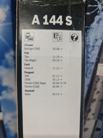 Bộ gạt mưa BOSCH Bỉ A 144S AEROTWIN 26x16 Fiesta 2008