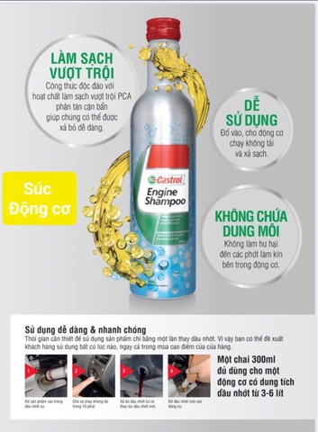 Chai súc động cơ trước thay nhớt - CASTROL Engine Shampoo