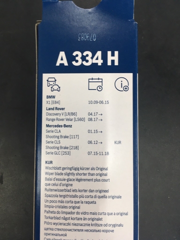 Gạt mưa sau BOSCH A 334H GLC,CLA,CLS