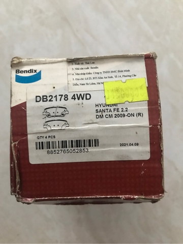 Má phanh sau HYUNDAI KIA (SantaFe 13-17, Sorento 2.2 2.4 09) - BENDIX