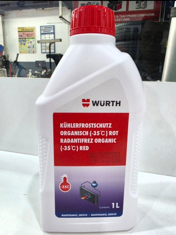 Nước làm mát 1 lít Đỏ - WURTH OAT -35⁰ OAT