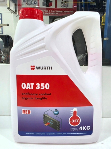 Nước làm mát 4 lít Đỏ - WURTH OAT -35⁰