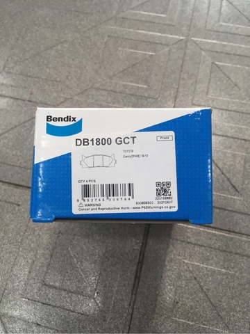 Má phanh trước TOYOTA LEXUS (Camry 2.4 3.5 2.5 2.0 07-23, ES 200 2.0 15-23, ES 250 2.5 12-23) - BENDIX