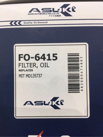 Lọc nhớt ASUKI HONDA (City, Civic 2.0, CRV) HYUNDAI (i10, Grand i10)