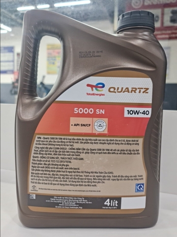 Nhớt 10W40 TOTAL Quartz 5000 (Can 4L 460k)