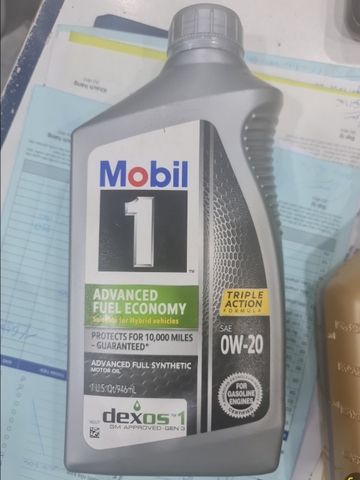 Nhớt TH 0W20 MOBIL 1 USA  Advanced Fuel Economy (946ml)
