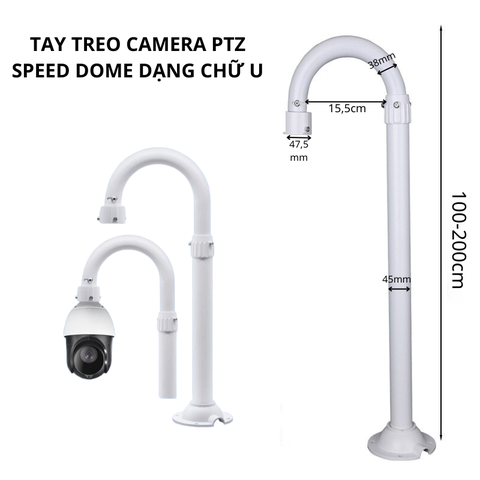 Tay treo camera dạng thẳng đứng, chữ L, chữ U, tay treo kiểu phổ thông cho các dòng camera PTZ Speed Dome