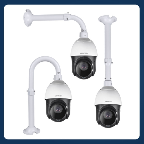 Tay treo camera dạng thẳng đứng, chữ L, chữ U, tay treo kiểu phổ thông cho các dòng camera PTZ Speed Dome