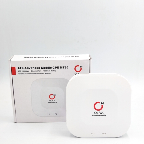 Bộ phát wifi 4G cầm tay Olax MT30 tích hợp pin 4000mAh, có 1 cổng LAN