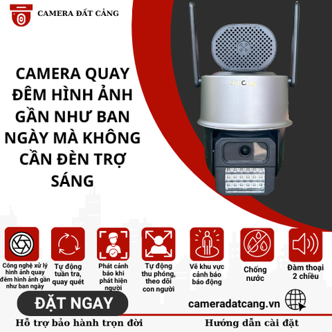 Camera quay đêm gần như ngày chuyên dụng cho biển hồ, sông nước, nhà xưởng, kho bãi thông minh, loa cảnh báo to, cảnh báo theo dõi chuyển động, nhận thông báo về máy