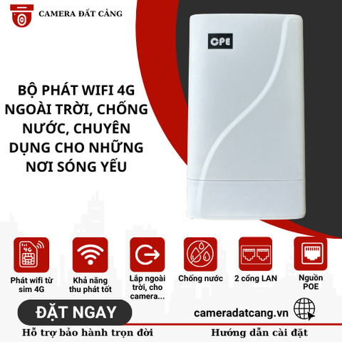 Bộ phát wifi 4G chuyên dụng cho những khu vực sóng yếu, loại ngoài trời chống nước