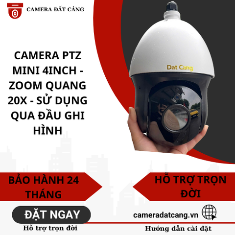 Camera PTZ mini 4inch - zoom quang 20x - sử dụng qua đầu ghi