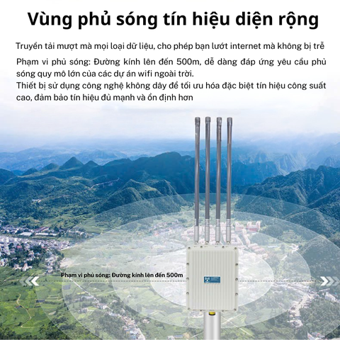 Bộ wifi băng tần kép, phát tầm xa, chống nước ngoài trời