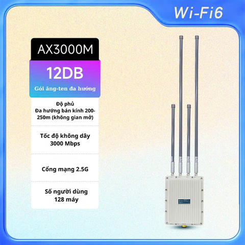 Bộ wifi băng tần kép, phát tầm xa, chống nước ngoài trời