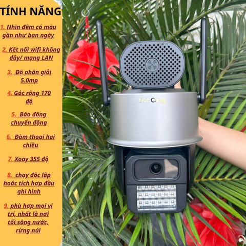 Camera quay đêm gần như ngày chuyên dụng cho biển hồ, sông nước, nhà xưởng, kho bãi thông minh, loa cảnh báo to, cảnh báo theo dõi chuyển động, nhận thông báo về máy