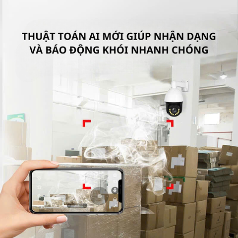 Camera báo cháy/báo khói, zoom quang 129x, tuần tra quay quét, ban đêm có màu, kết nối 4G/wifi/LAN