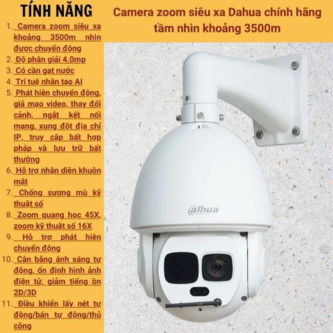 Camera zoom siêu xa Dahua chính hãng tầm nhìn khoảng 3500m