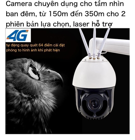 Camera chuyên đêm dành cho ao, trang trại, rừng núi, kho bãi, nơi không có ánh sáng, bản 4G/wifi có dây