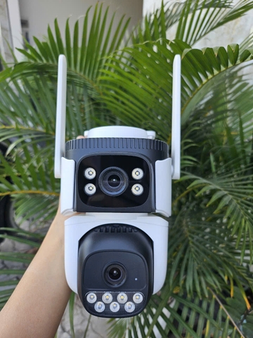 Camera Vstarcam 2 mắt với 2 góc nhìn khác nhau, xem cùng lúc 2 khung hình, kết nối wifi/LAN, thông báo về máy khi phát hiện chuyển động, theo dõi chuyển động