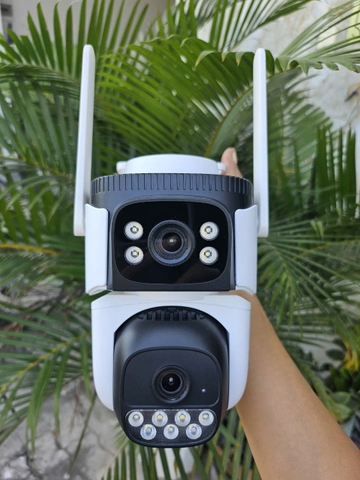 Camera Vstarcam 2 mắt với 2 góc nhìn khác nhau, xem cùng lúc 2 khung hình, kết nối wifi/LAN, thông báo về máy khi phát hiện chuyển động, theo dõi chuyển động