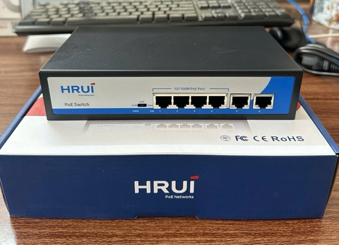 POE Switch Hrui 6 port (4 port POE + 2 port Uplink)
