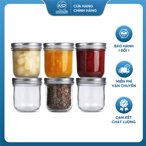 Hũ Thủy Tinh JD Nắp Nhôm Viền Trắng 100ml 200ml 300ml, Nắp Nhôm Chịu Nhiệt, Làm Sữa Chua , Mứt , Đựng Gia Vị - North Star Packing