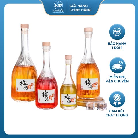 Chai Rượu Sọc Cổ Cao - 250ml / 500ml
