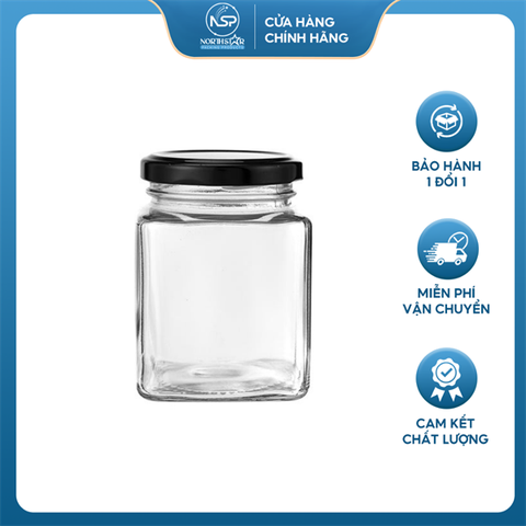 Hũ Thủy Tinh Vuông Dung Tích 50ml, 80ml, 200ml, 280ml, 380ml, 500ml, 730ml Nắp Đậy Kín Đựng Gia Vị, Thực Phẩm - North Star Packing