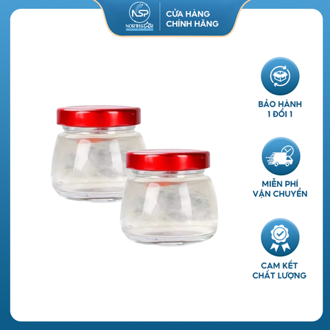 Hũ Thủy Tinh Dáng Sen Bầu 50ml 75ml 100ml 150ml, Nắp Thiếc Chưng Yến, Chất Liệu Cao Cấp - North Star Packing