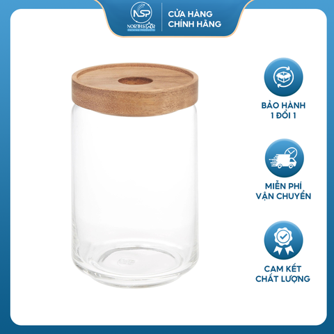 Lọ Thủy Tinh Nắp Gỗ Có Lỗ, Nhiều Dung Tích 250ml 450ml 750ml 950ml 1550ml, Đựng Các Loại Hạt, Cà Phê - North Star Packing