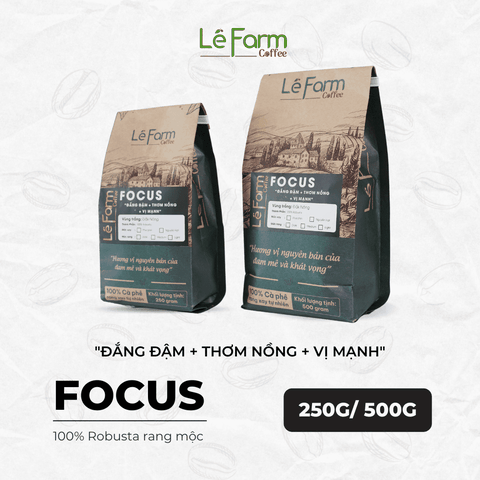 FOCUS - Cà Phê Robusta Rang Mộc Nguyên Chất 100%